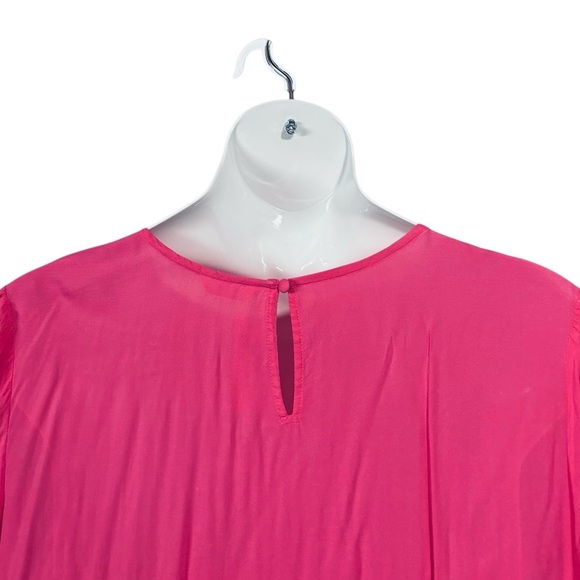 Penningtons, Plus Size Pink Short Sleeve Relaxed Blouse, 2X - Picture 7 of 9